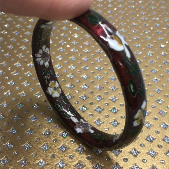 Vintage Bangle Hand Painted Bracelet - Picture 4 of 5